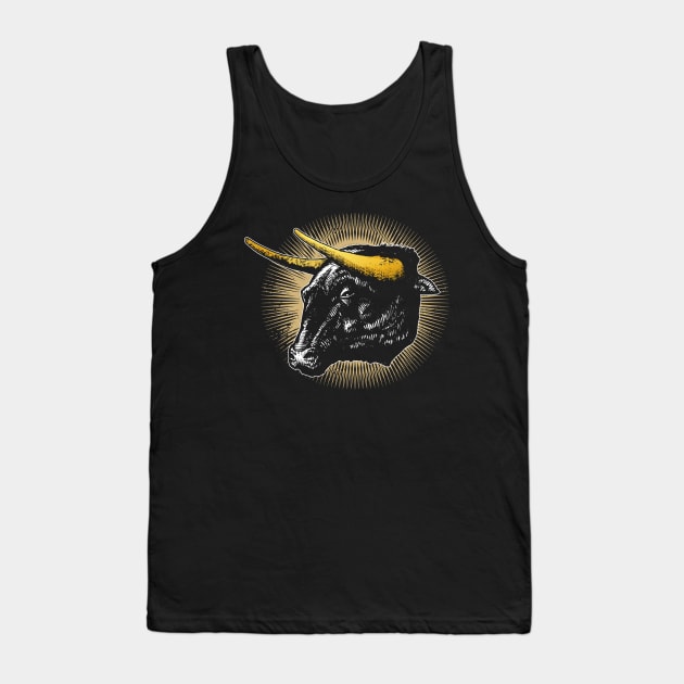 The Great Bull White Tank Top by Moryart